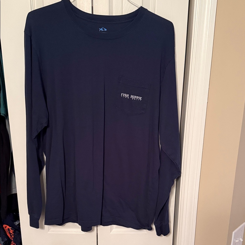 Fish Hippie Men's Navy Long Sleeve Tee